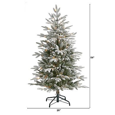 nearly natural 4.5-ft. Flocked Manchester Spruce Artificial Christmas Tree