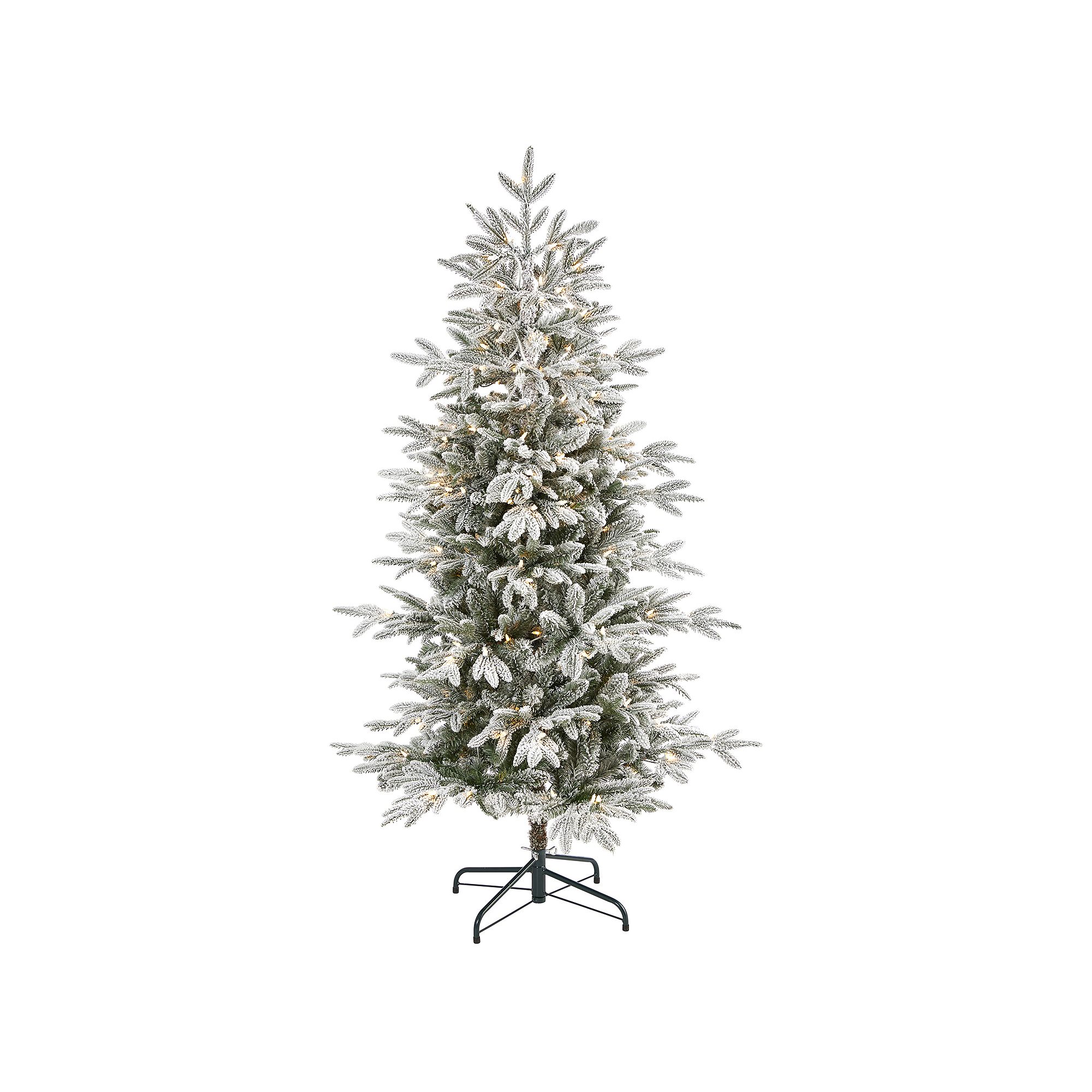 nearly natural 5.5-ft. Flocked Manchester Spruce Artificial Christmas Tree,