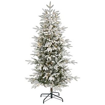 nearly natural 5.5-ft. Flocked Manchester Spruce Artificial Christmas Tree