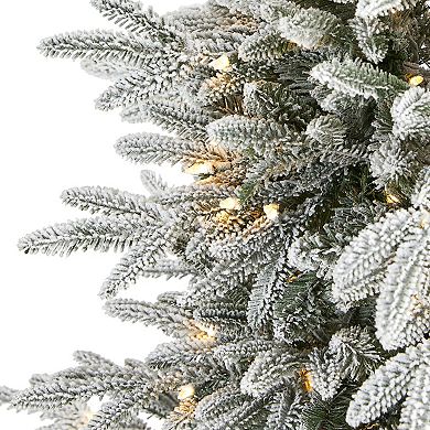 nearly natural 5.5-ft. Flocked Manchester Spruce Artificial Christmas Tree