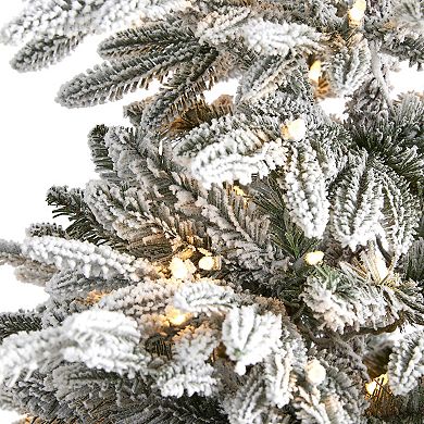 nearly natural 6.5-ft. Flocked Manchester Spruce Artificial Christmas Tree
