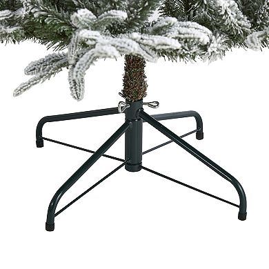 nearly natural 6.5-ft. Flocked Manchester Spruce Artificial Christmas Tree