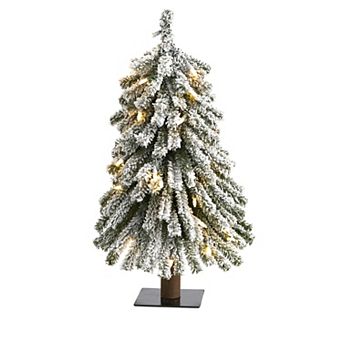 nearly natural 2-ft. Flocked Grand Alpine Artificial Christmas Tree