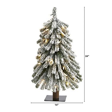 nearly natural 2-ft. Flocked Grand Alpine Artificial Christmas Tree