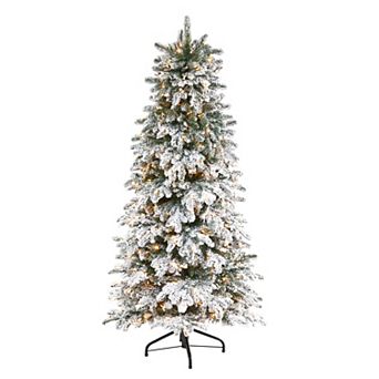 nearly natural 6-ft. Flocked North Carolina Fir Artificial Christmas Tree