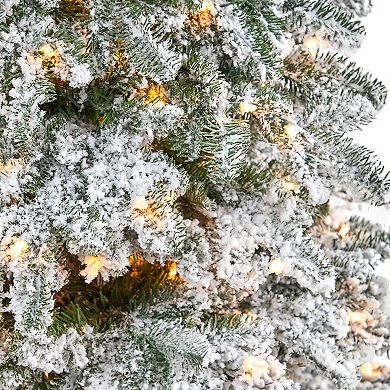 nearly natural 6-ft. Flocked North Carolina Fir Artificial Christmas Tree