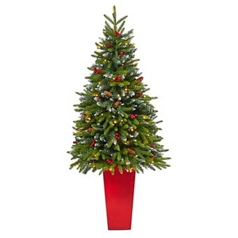 nearly natural 62 in Snow Tipped Portland Spruce Artificial Christmas Tree