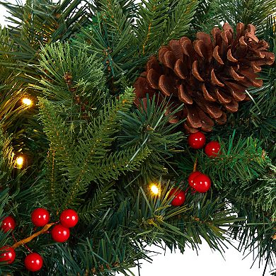 nearly natural 24-in. Mixed Pine Artificial Christmas Wreath