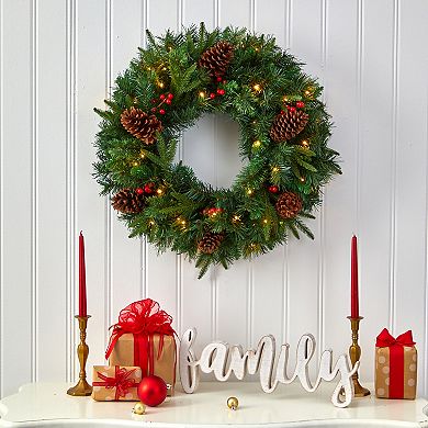 nearly natural 24-in. Mixed Pine Artificial Christmas Wreath