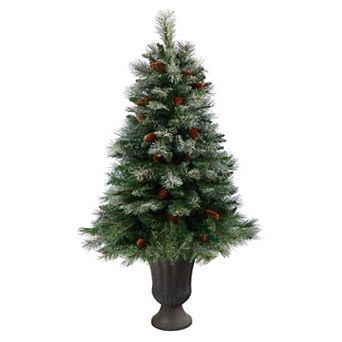 nearly natural 50 in Snowed French Alps Mountain Pine Artificial Christmas Tree