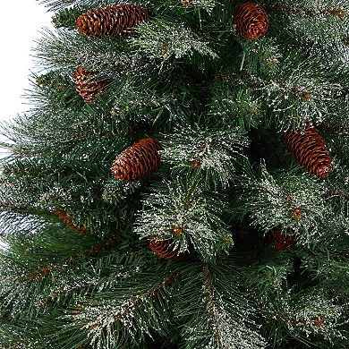 nearly natural 55-in. Snowed French Alps Mountain Pine Artificial Christmas Tree