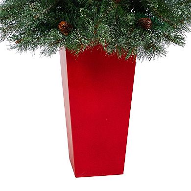 nearly natural 55-in. Snowed French Alps Mountain Pine Artificial Christmas Tree