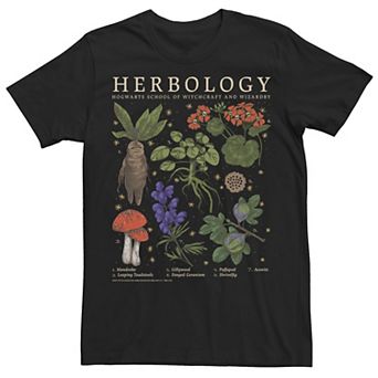 Men's Harry Potter Herbology Herb Refernce Grid Tee