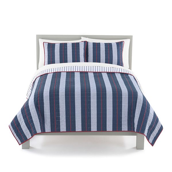 The Big One® Reversible Stripes + Plaids Quilt Set with Shams