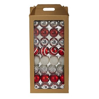 nearly natural Shatterproof Red Christmas Ornament 64 pc Set