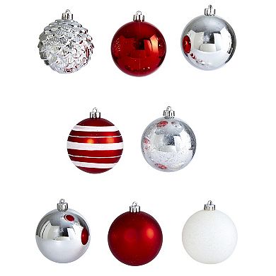 nearly natural Shatterproof Red Christmas Ornament 64-piece Set