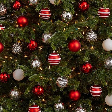 nearly natural Shatterproof Red Christmas Ornament 64-piece Set