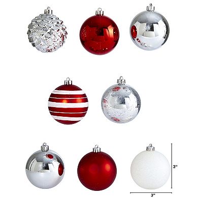 nearly natural Shatterproof Red Christmas Ornament 64-piece Set