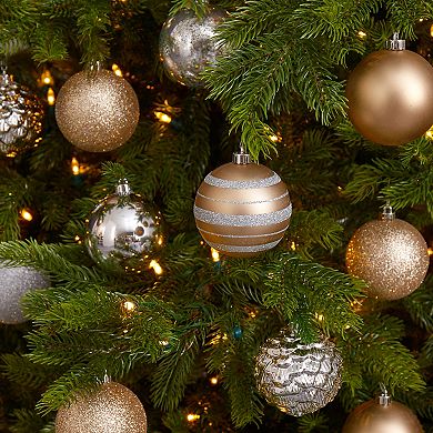 nearly natural Shatterproof Glitter Christmas Ornament 64-piece Set