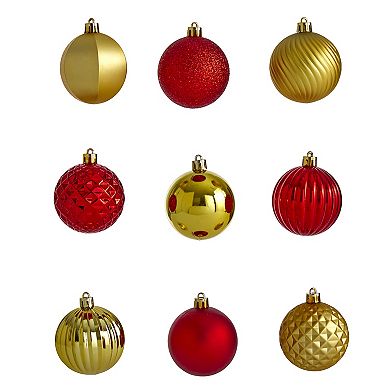 nearly natural Shatterproof Red Gold Finish Christmas Ornament 101-piece Set
