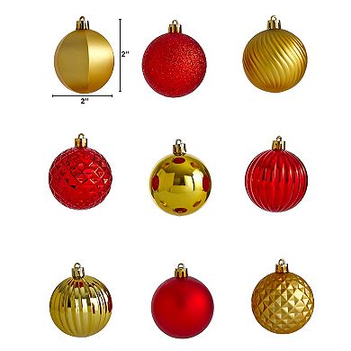 nearly natural Shatterproof Red Gold Finish Christmas Ornament 101-piece Set
