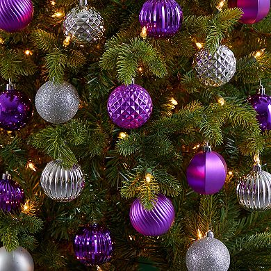 nearly natural Shatterproof Purple Christmas Ornament 101-piece Set