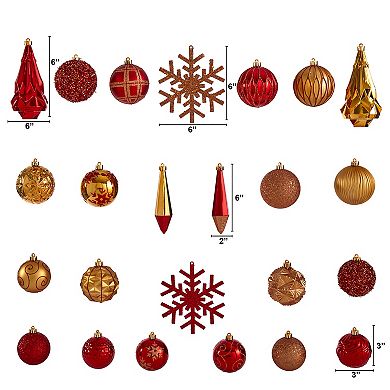 nearly natural Shatterproof Textured Christmas Ornament 52-piece Set