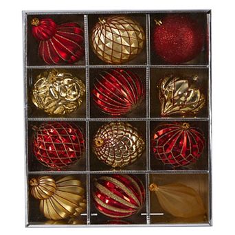 nearly natural Lux Shatterproof Christmas Ornament 12 pc Set