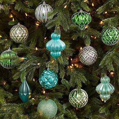 nearly natural Lux Shatterproof Textured Christmas Ornament 12-piece Set