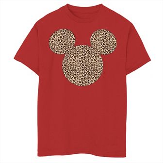 Disney's Mickey Mouse Boys 8-20 Cheetah Print Silhouette Fill Graphic Tee - Size Large