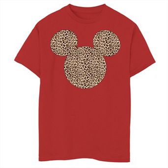 Disney's Mickey Mouse Boys 8-20 Cheetah Print Silhouette Fill Graphic Tee - Size Large