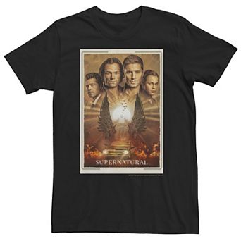 Big & Tall Supernatural Group Shot Sepia Tone Finale Tee