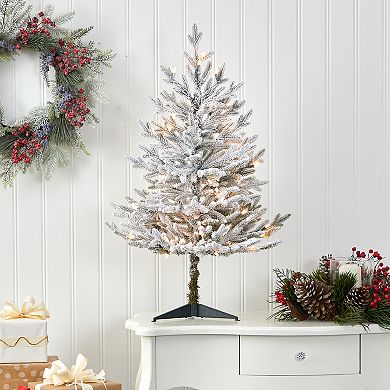 nearly natural 3-ft. Flocked Fraser Fir Artificial Christmas Tree