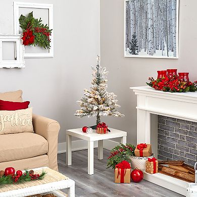 nearly natural 3-ft. Flocked West Virginia Spruce Artificial Christmas Tree