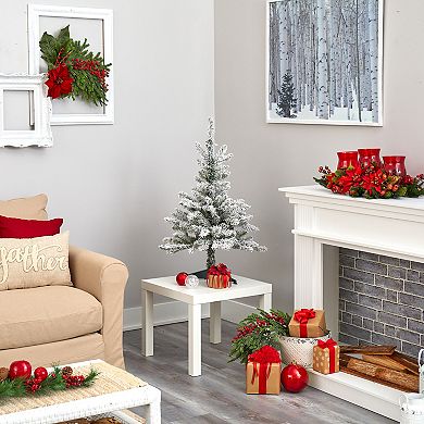 nearly natural 3-ft. Flocked West Virginia Spruce Artificial Christmas Tree