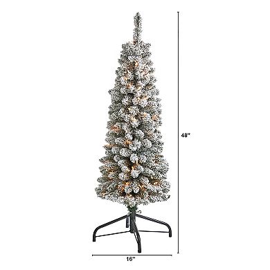 nearly natural 4-ft. Flocked Pencil Artificial Christmas Tree