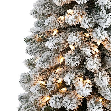 nearly natural 5-ft. Pre-Lit Flocked Pencil Artificial Christmas Tree
