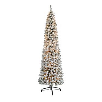 nearly natural 7-ft. Flocked Pencil Artificial Christmas Tree