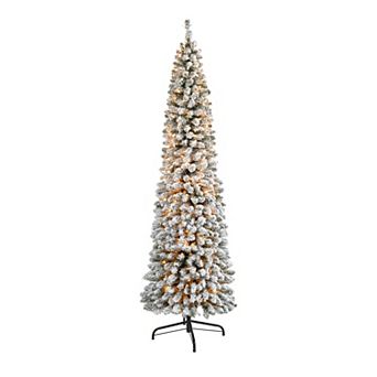 nearly natural 7-ft. Flocked Pencil Artificial Christmas Tree