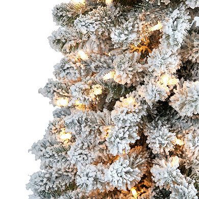 nearly natural 7-ft. Flocked Pencil Artificial Christmas Tree
