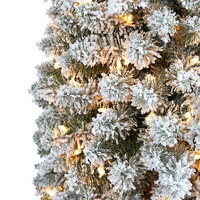 nearly natural 8-ft. Flocked Pencil Artificial Christmas Tree