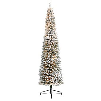 nearly natural 9-ft. Flocked Pencil Artificial Christmas Tree
