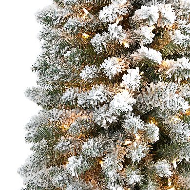 nearly natural 9-ft. Flocked Pencil Artificial Christmas Tree