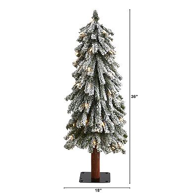 nearly natural 3-ft. Flocked Grand Alpine Artificial Christmas Tree