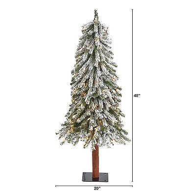 nearly natural 4-ft. Flocked Grand Alpine Artificial Christmas Tree