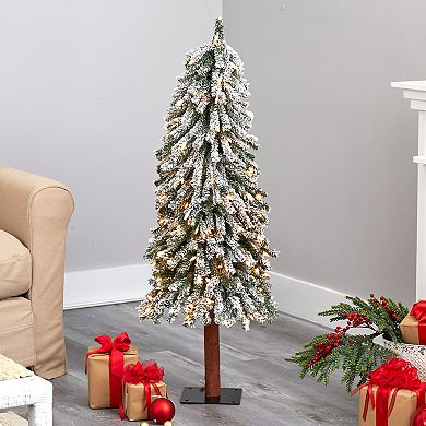 nearly natural 4-ft. Flocked Grand Alpine Artificial Christmas Tree