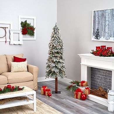 nearly natural 6-ft. Flocked Grand Alpine Artificial Christmas Tree