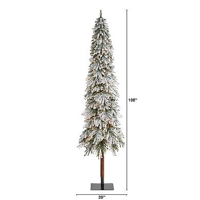 nearly natural 9-ft. Flocked Grand Alpine Artificial Christmas Tree