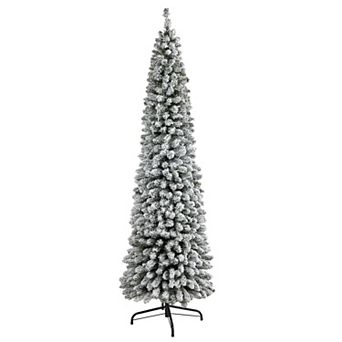 nearly natural 7-ft. Flocked Pencil Artificial Christmas Tree