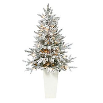 nearly natural 44 in Flocked Manchester Spruce Artificial Christmas Tree